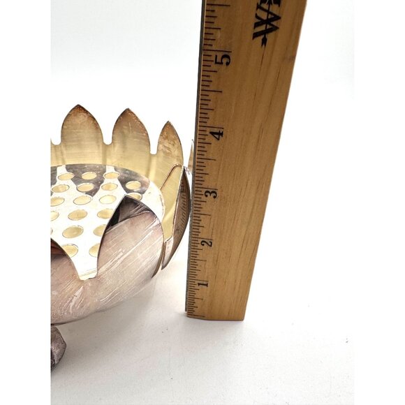Vintage Leonard Candle Flower Holder Silverplate, Lotus Decorative Centerpiece - Picture 9 of 10